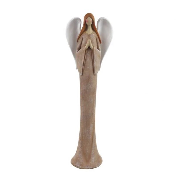 Figurka anděla v růžových šatech 20cm