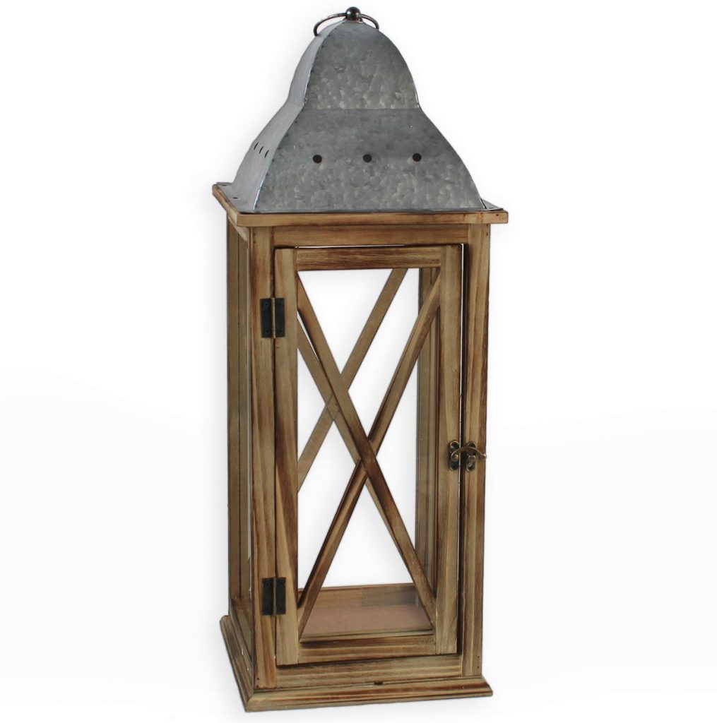 Bytová dekorace - dřevěná lucerna velká 45 cm