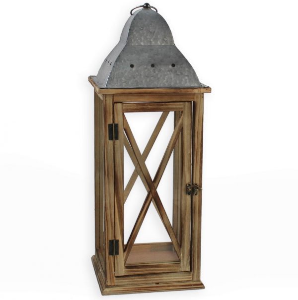 Bytová dekorace - dřevěná lucerna velká 45 cm